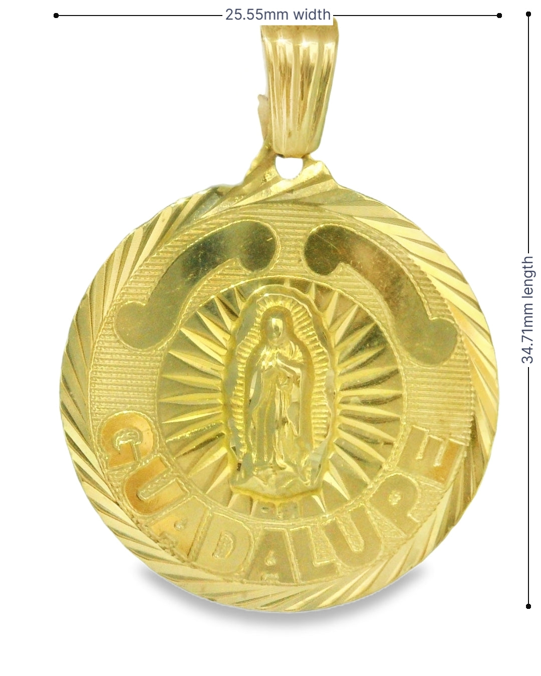 14K YELLOW GOLD VIRGEN DE GAUDALUPE CHARM FAMILY