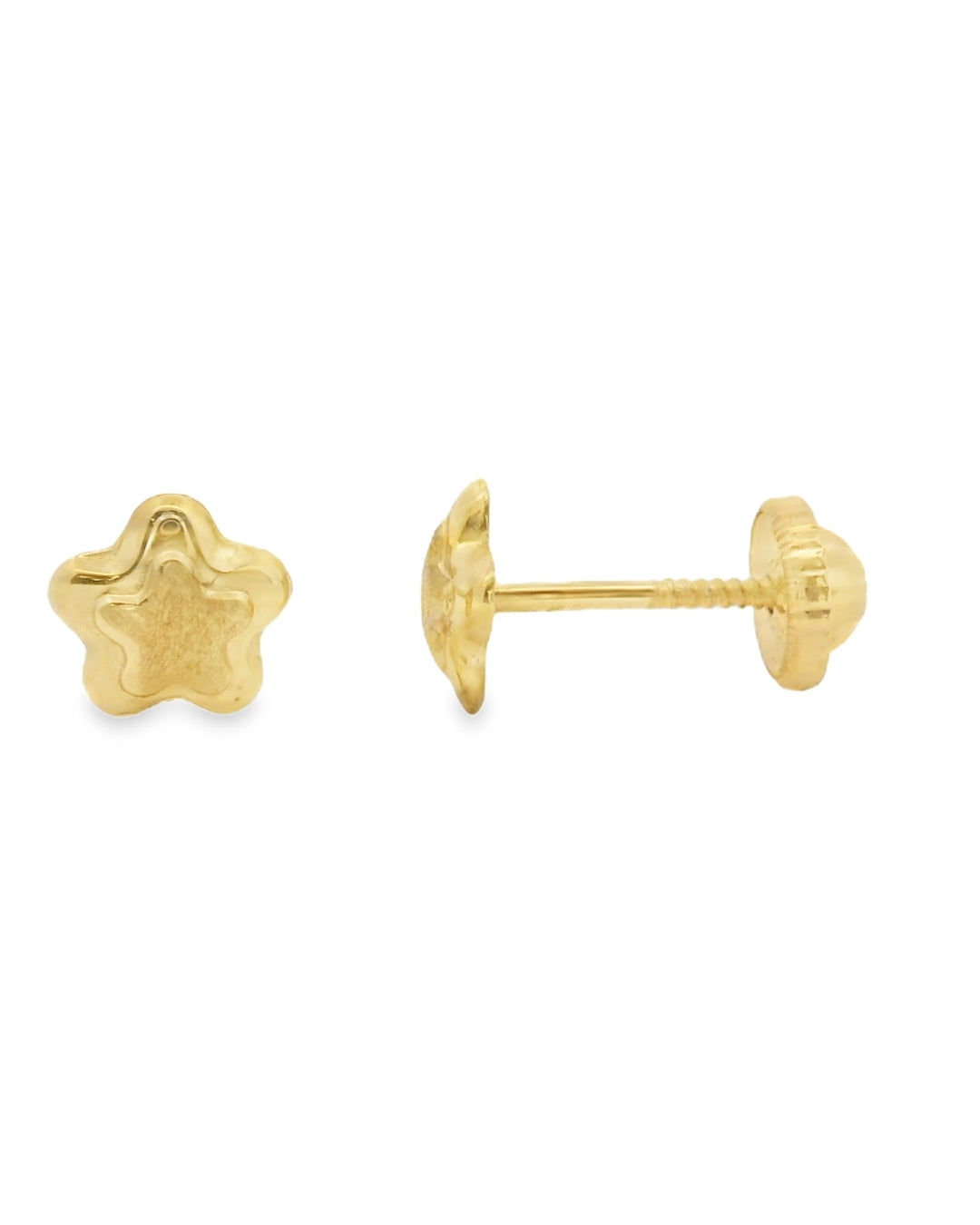 14K YELLOW GOLD STAR STUD EARRINGS