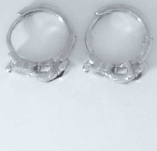 14K WHITE GOLD CZ HUGGIES