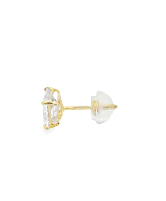 14K YELLOW GOLD PRINCESS STUDS 5MM
