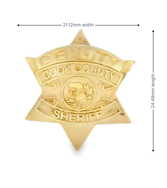 14K YELLOW GOLD COOK COUNTY SHERIFF STAR FAMILY