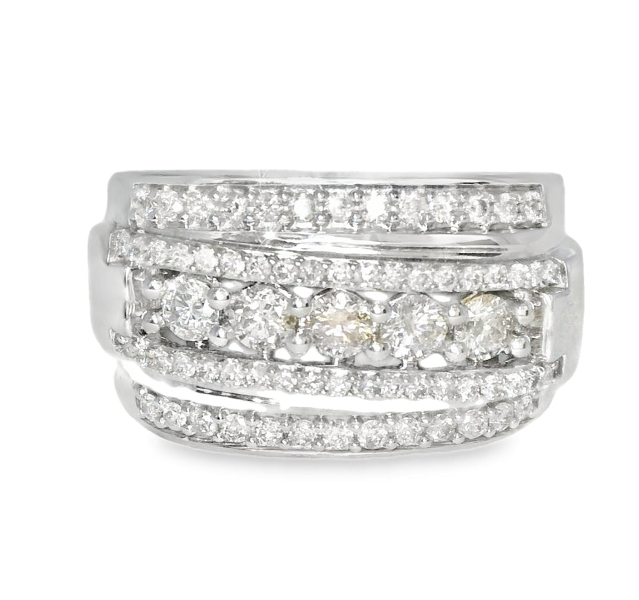 10K WHITE GOLD 1.00CTW ROUND DIAMOND RING SIZE 10