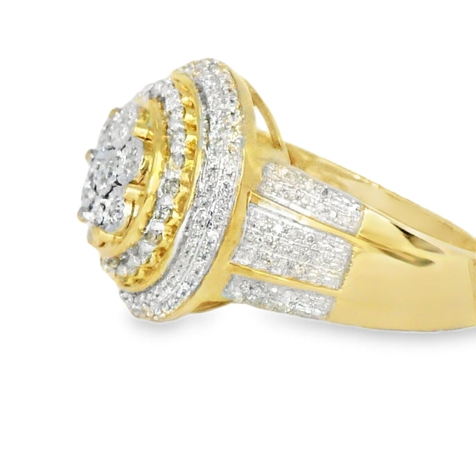 10K YELLOW GOLD 0.75CTW ROUND DIAMOND RING SIZE 9 1/2