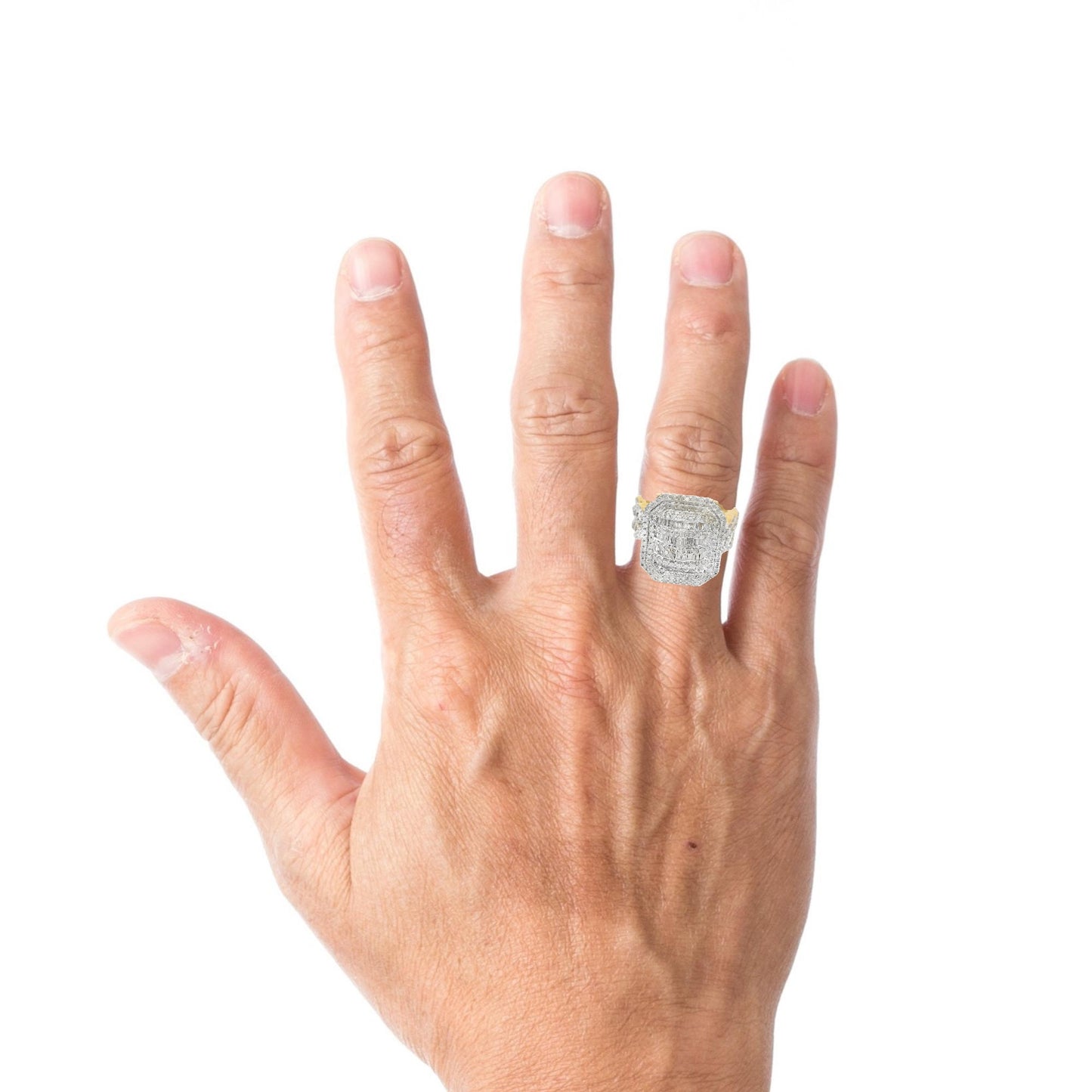 10K YELLOW GOLD 2.00CTW ROUND DIAMOND RING SIZE 9 1/2 16.76MM WIDTH 19.93MM LENGTH