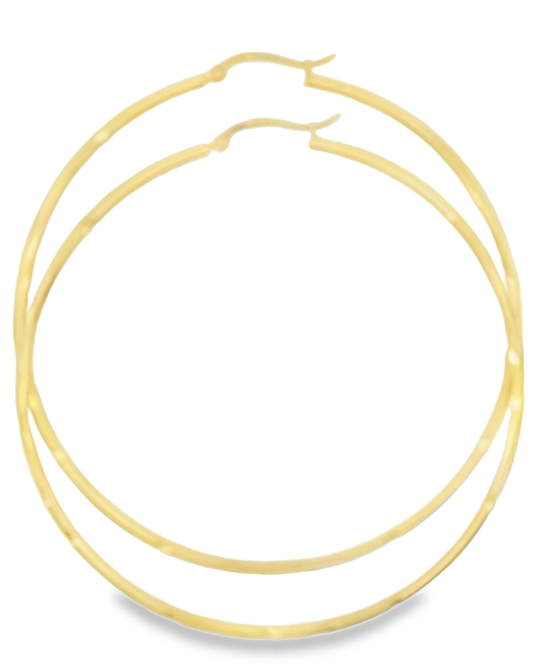 14K YELLOW GOLD SATIN FINISH HOOPS 70.16MM LENGTH 67.30MM WIDTH