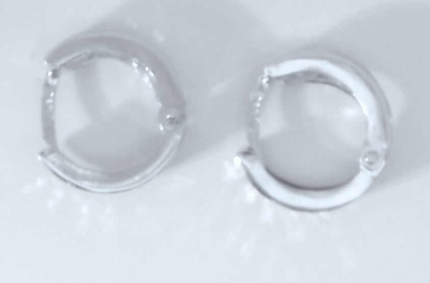 14K WHITE GOLD HUGGIES CZ EARRINGS