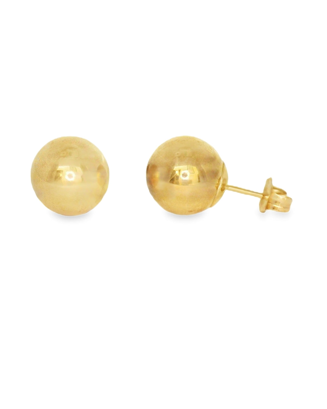 14K YELLOW GOLD ELEGANT STUD EARRINGS 9.96MM