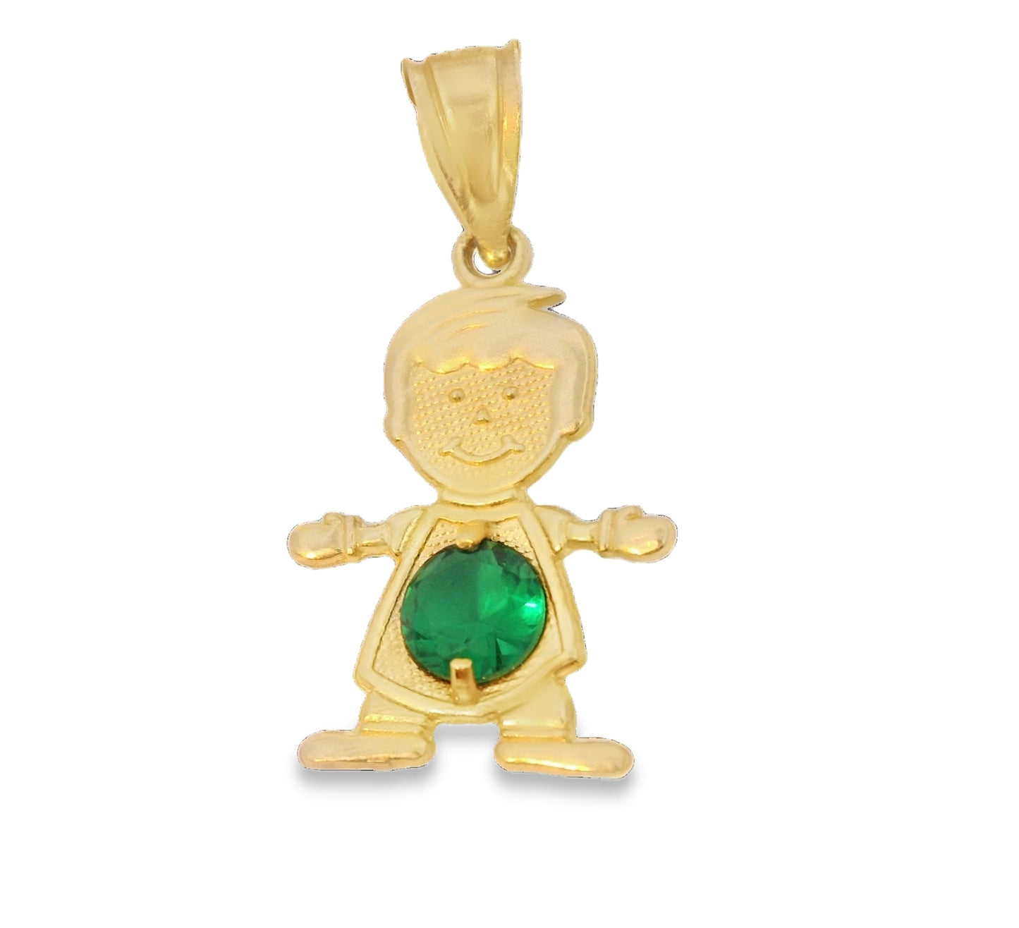 14K YELLOW GOLD CHILD PENDANT CZ