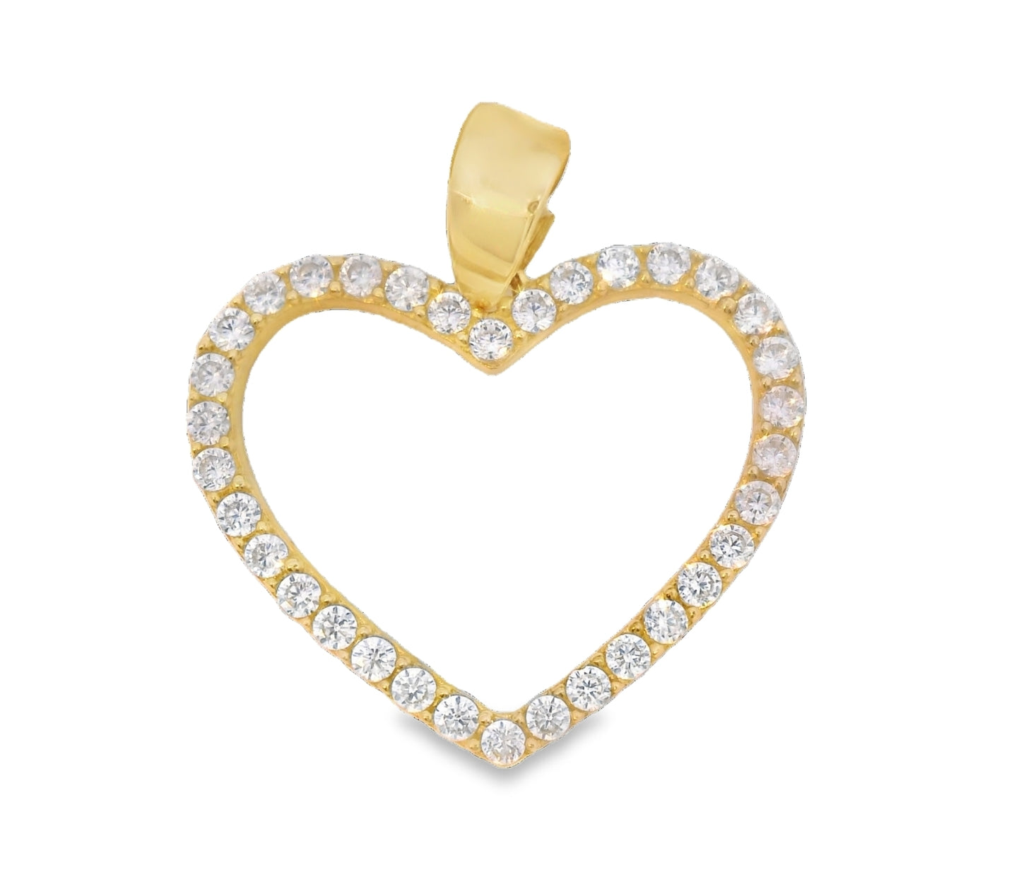 14K YELLOW GOLD HEART CZ PENDANT