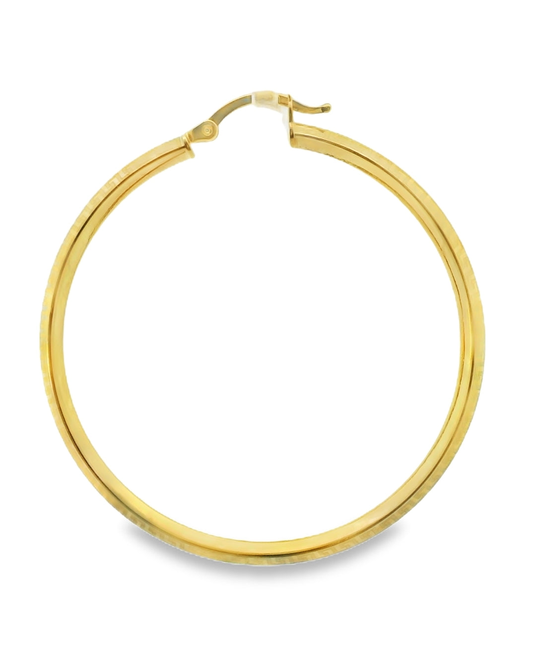 14K YELLOW GOLD GREEK KEY HIGH POLISH HOOPS 44.34MM LENGTH 40.81MM WIDTH
