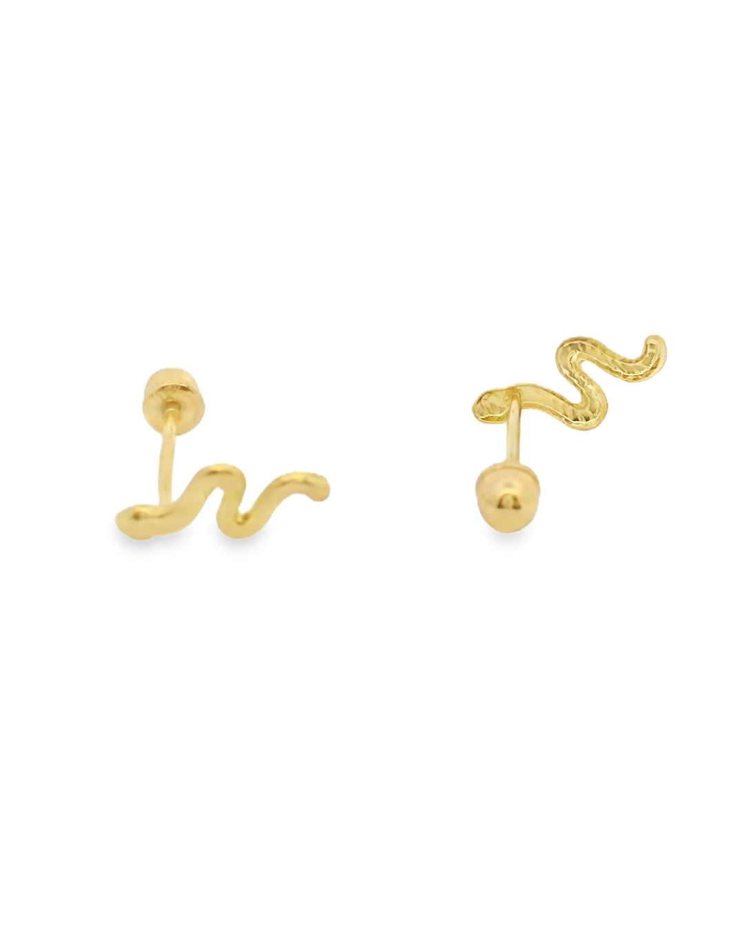 14K YELLOW GOLD SNAKE STUD EARRINGS