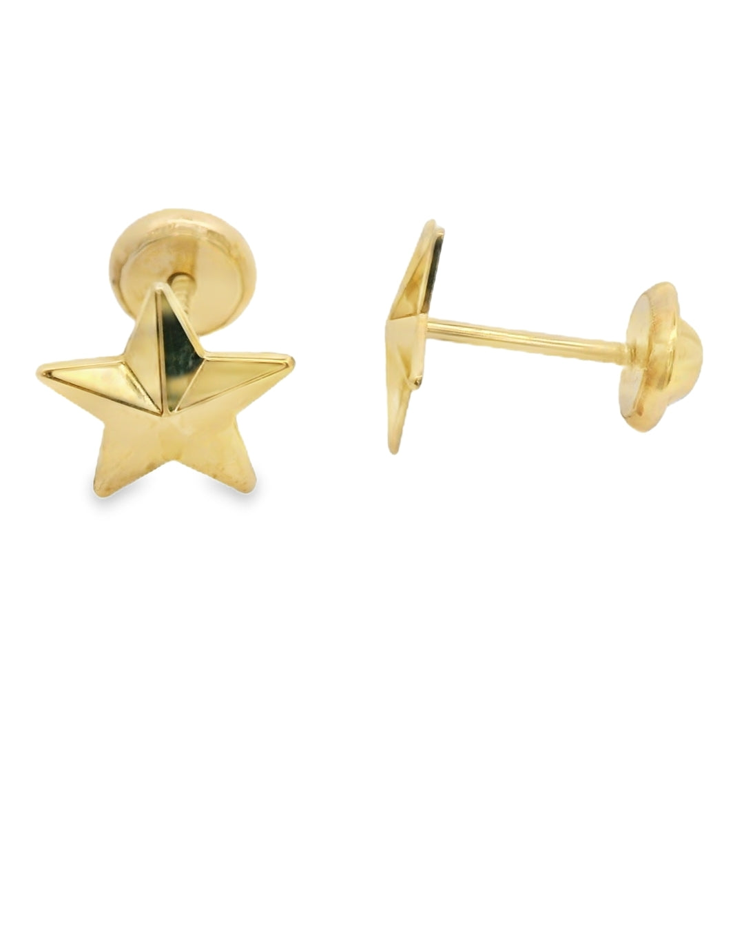14K YELLOW GOLD STAR STUD EARRINGS