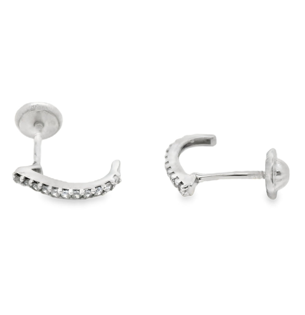 14K WHITE GOLD FANCY CZ EARRINGS