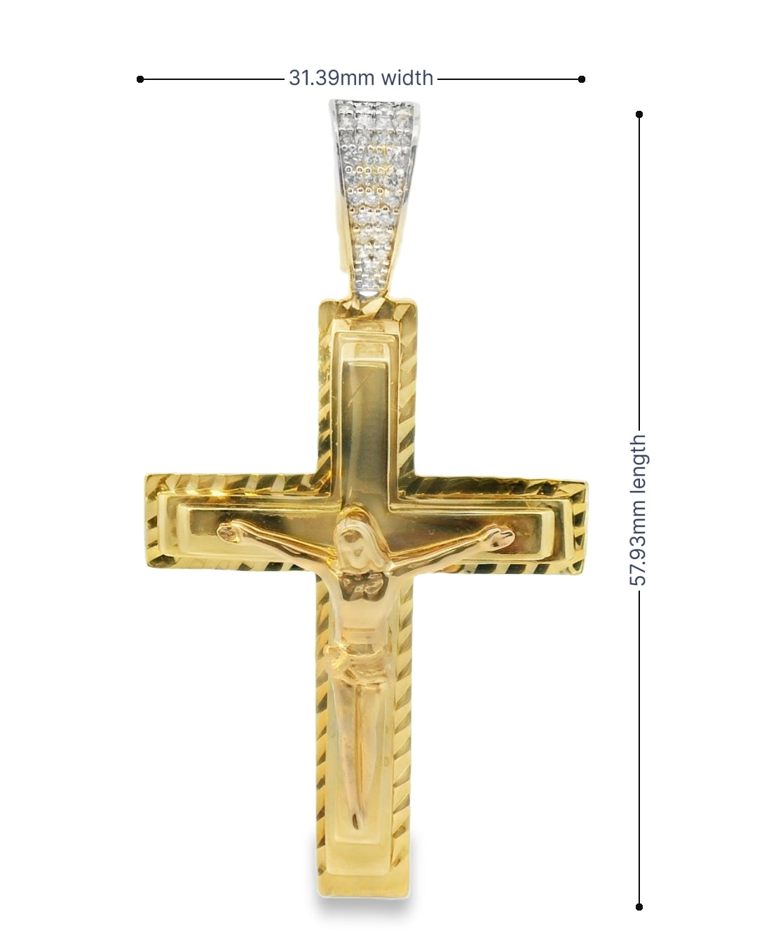 14K YELLOW/PINK GOLD JESUS CHRIST CROSS FAMILY