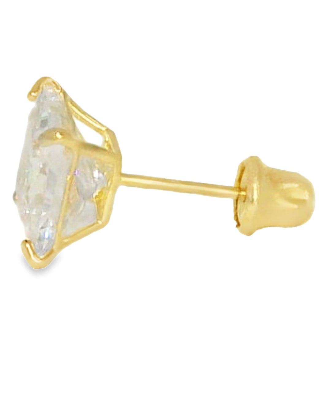 14K YELLOW GOLD PRINCESS CZ STUDS 6MM