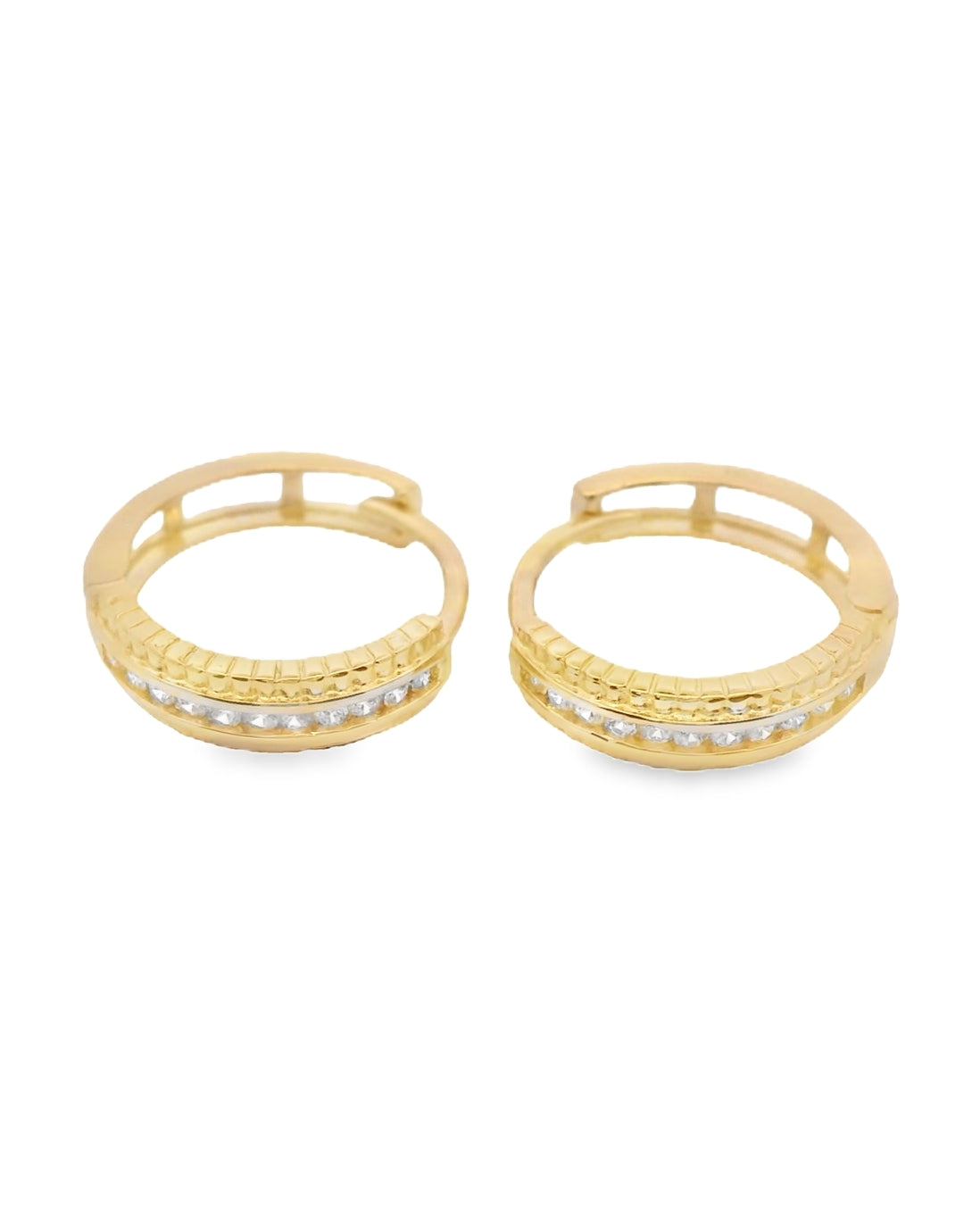 14k YELLOW GOLD HUGGIES CZ