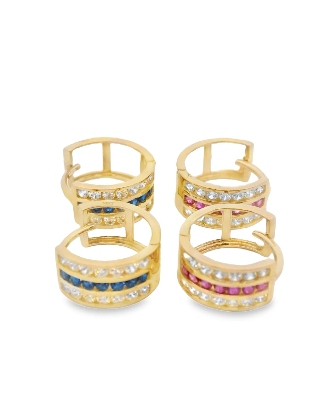 14K YELLOW GOLD ASSORTED HUGGIES CZ