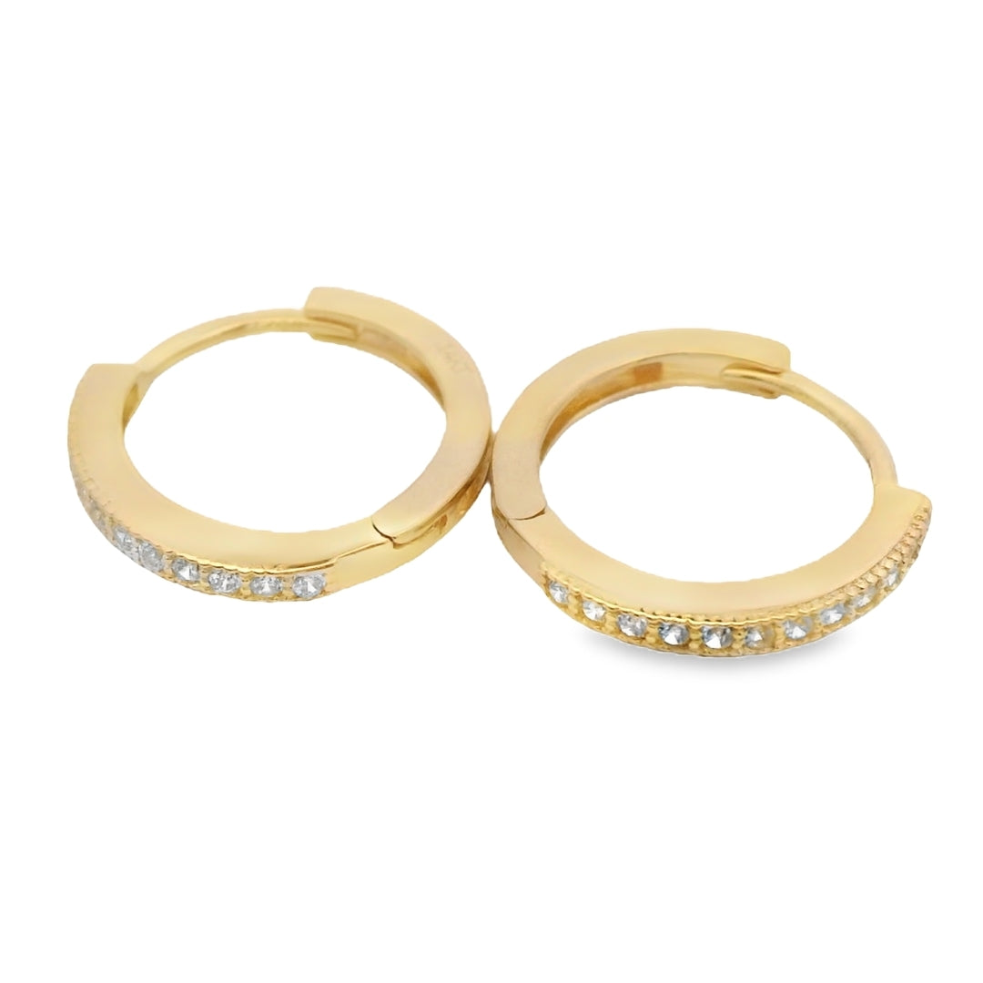14K YELLOW GOLD HUGGIES CZ