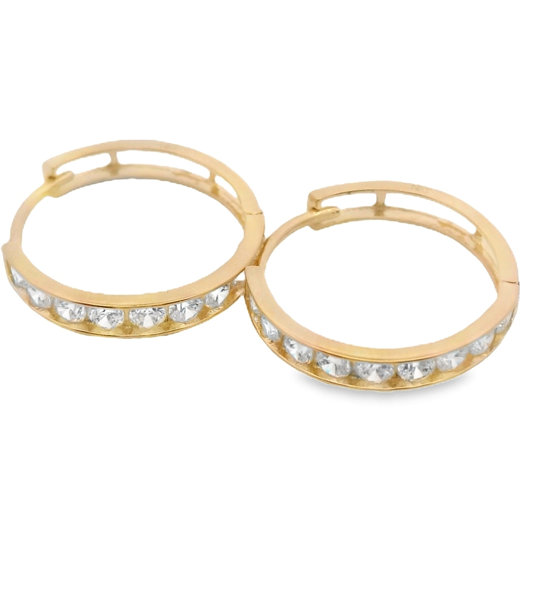 14K YELLOW GOLD HUGGIES CZ