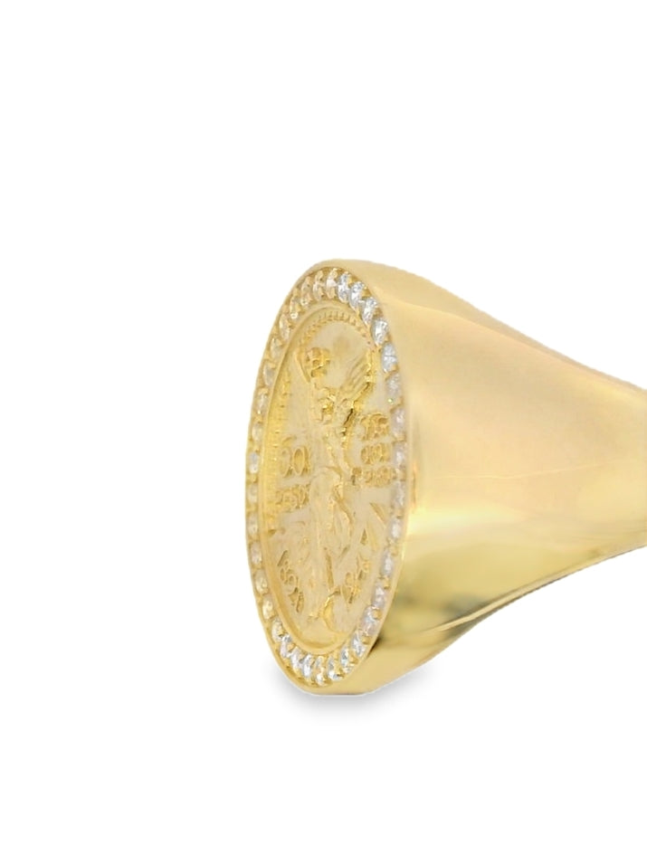 10K YELLOW GOLD CENTENARIO CZ RING