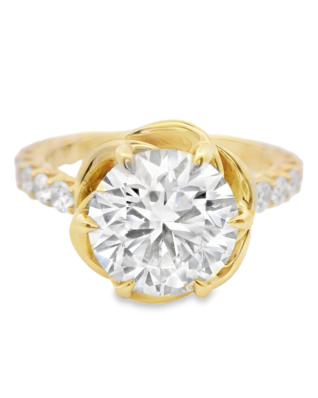 14K YELLOW GOLD DIAMOND ROUND RING