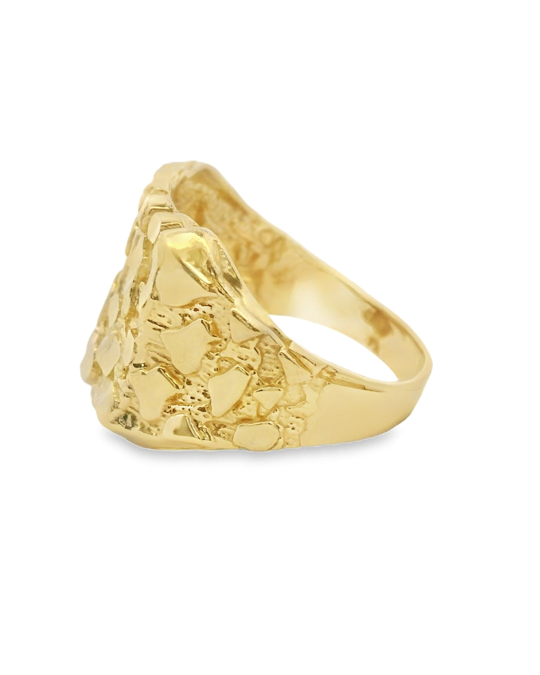 14K YELLOW GOLD NUGGET RING SIZE 9