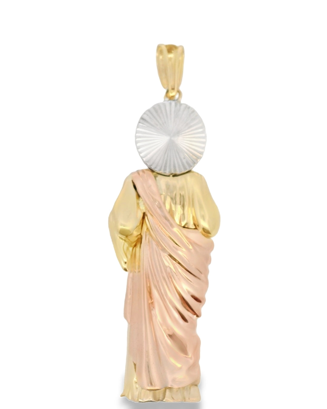 14K TRI COLOR GOLD ST. JUDE CHARM CZ 47.00MM LENGTH