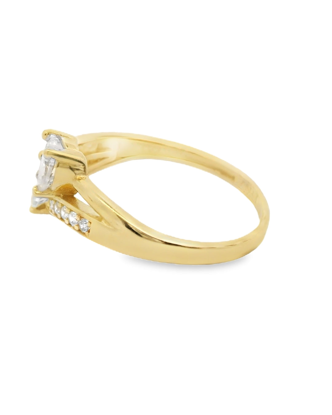 14K YELLOW GOLD DOUBLE HEART ASSORTED CZ SIZE 8 3/4
