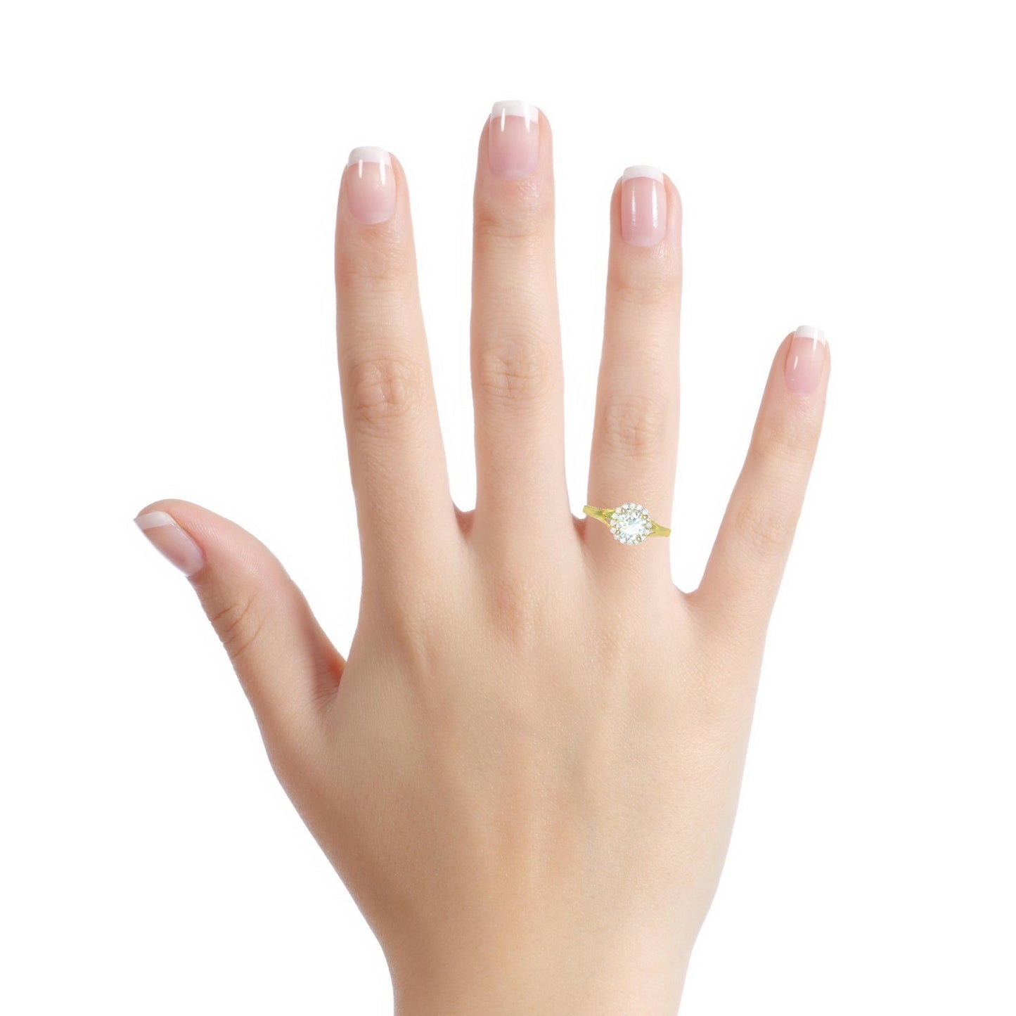 14K YELLOW GOLD FANCY RING SIZE 8 1/4 WHITE CZ 1.9G