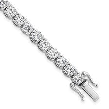14K WHITE GOLD DIAMOND TENNIS BRACELET 7 1/2" LENGTH