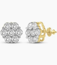 14K YELLOW GOLD NATURAL DIAMOND STUDS 3.00CTW