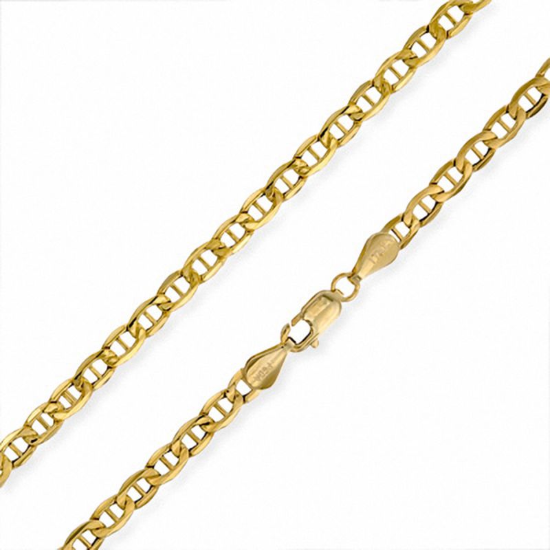 14K YELLOW GOLD SOLID MARINER CHAIN 6.25MM 20" LENGTH