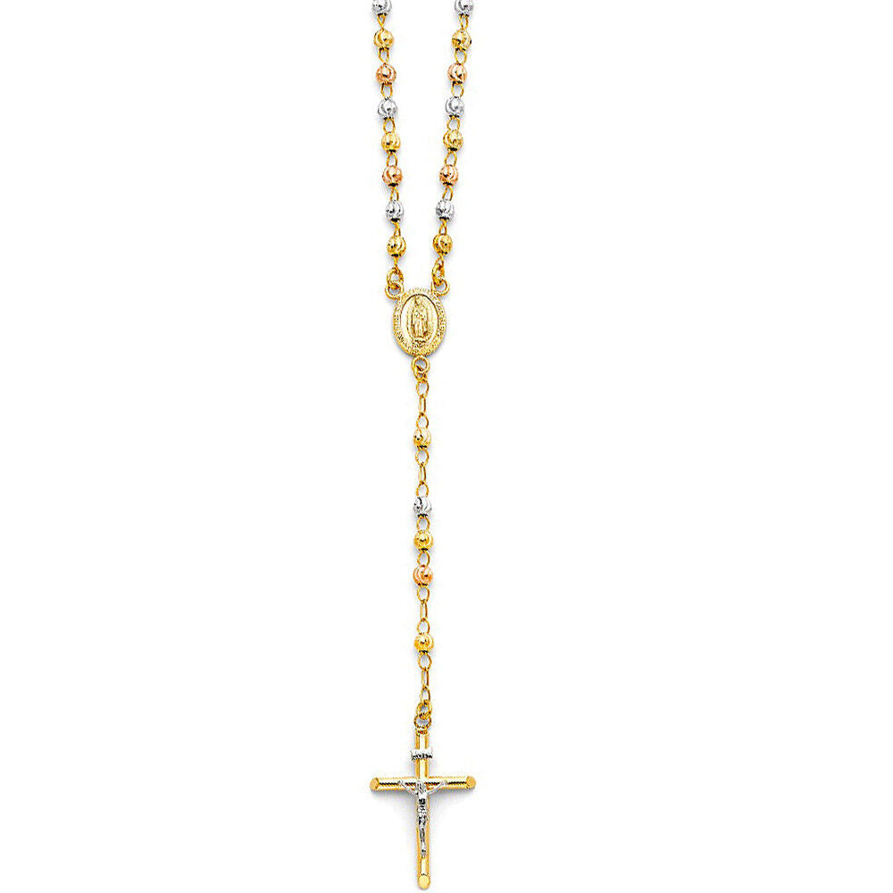 14K TRI COLOR GOLD ROSARY 6.03MM