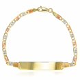 14K TRI COLOR VALENTINO ID BRACELET 6" LENGTH