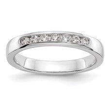 14K WHITE GOLD WEDDING BAND CZ