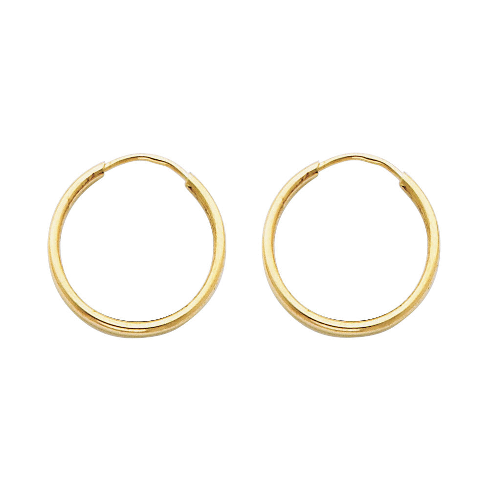 14K YELLOW GOLD ENDLESS HOOPS CHILDREN 8.65MM LENGTH 10.25MM WIDTH
