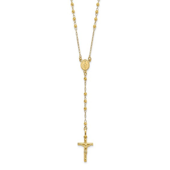14K YELLOW GOLD ROSARY 6MM