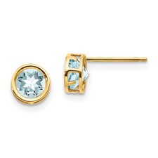 14K YELLOW GOLD BIRTHSTONE STUDS ASSORTED 4MM