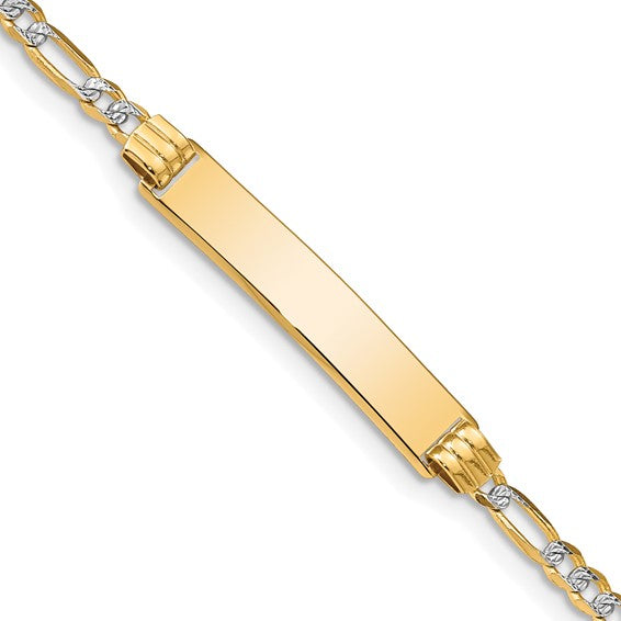 14K YELLOW GOLD WITH PAVE I D BRACELET