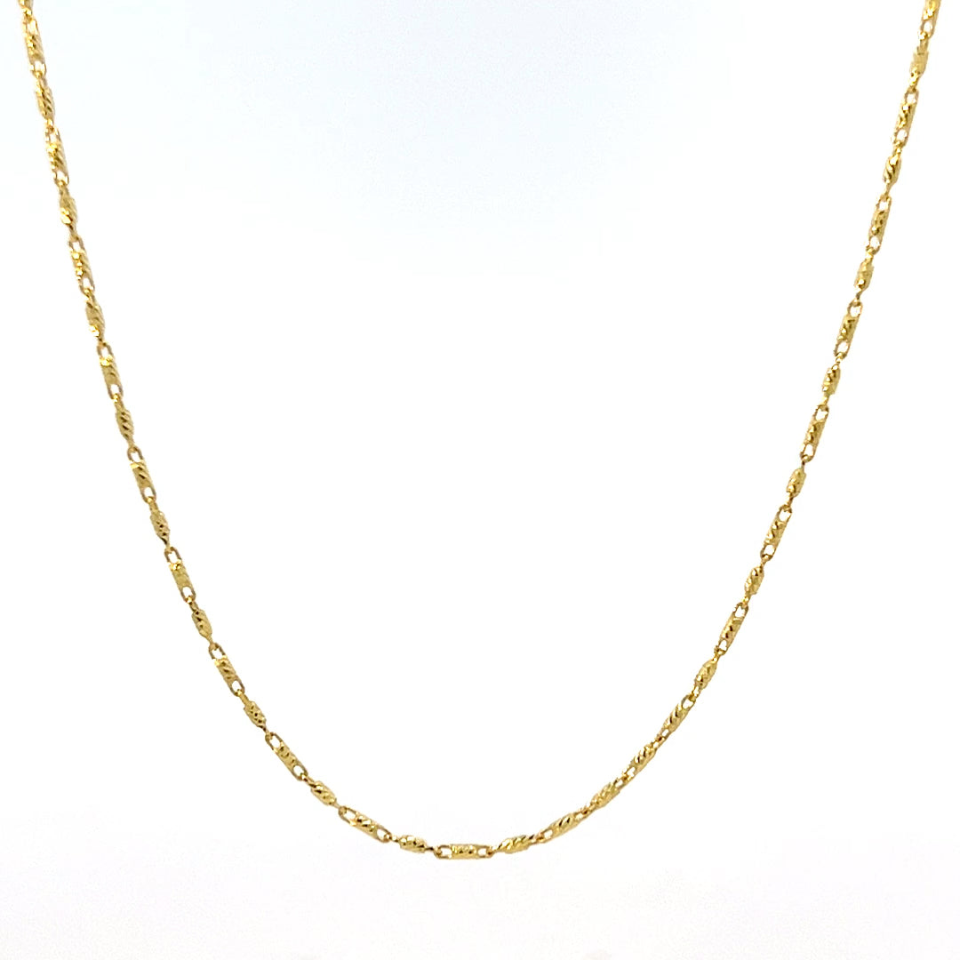 14K YELLOW GOLD STARFRUIT CHAIN 20" 0.86MM