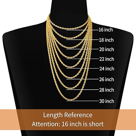 14K YELLOW GOLD SOLID ROPE CHAIN 3.95MM 26" UNISEX