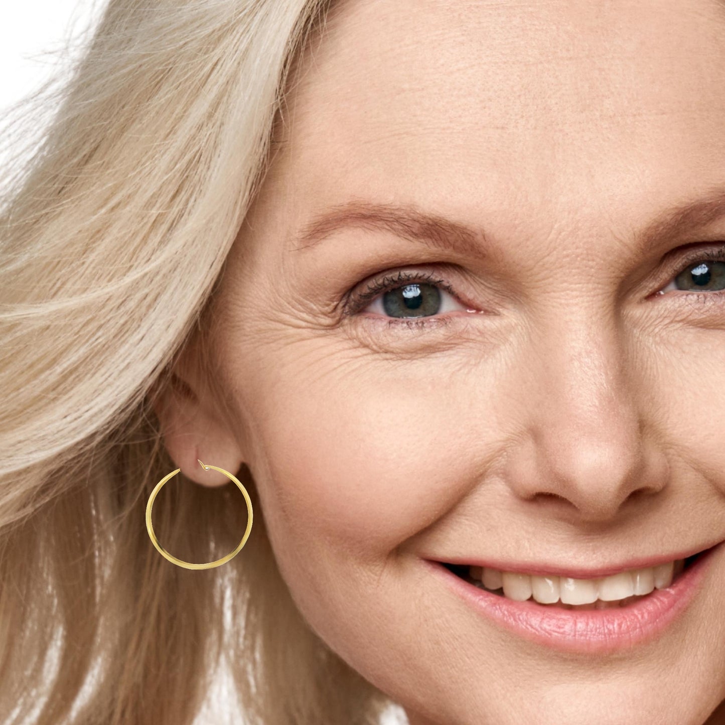 14K YELLOW GOLD CLASSIC DESIGN HOOP EARRINGS 42.35MM LENGTH 39.64MM WIDTH