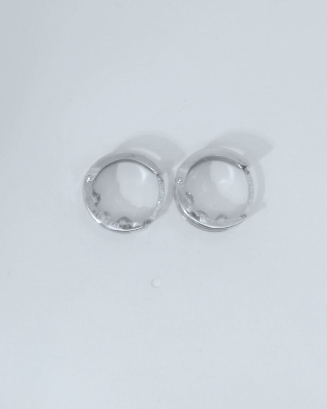 14K WHITE GOLD SMALL HUGGIES EARRINGS
