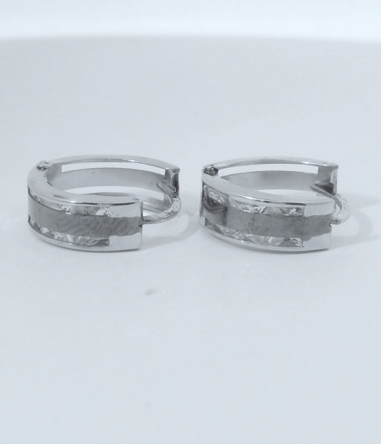 14K WHITE GOLD SMALL HUGGIES EARRINGS