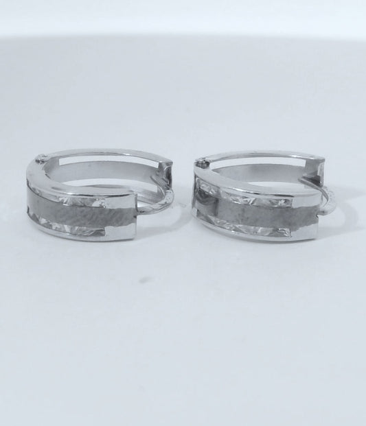 14K WHITE GOLD SMALL HUGGIES EARRINGS