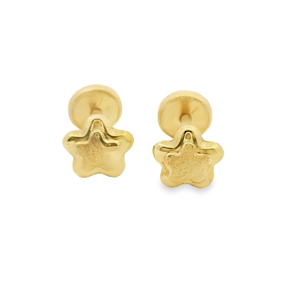 14K YELLOW GOLD STAR STUD EARRINGS