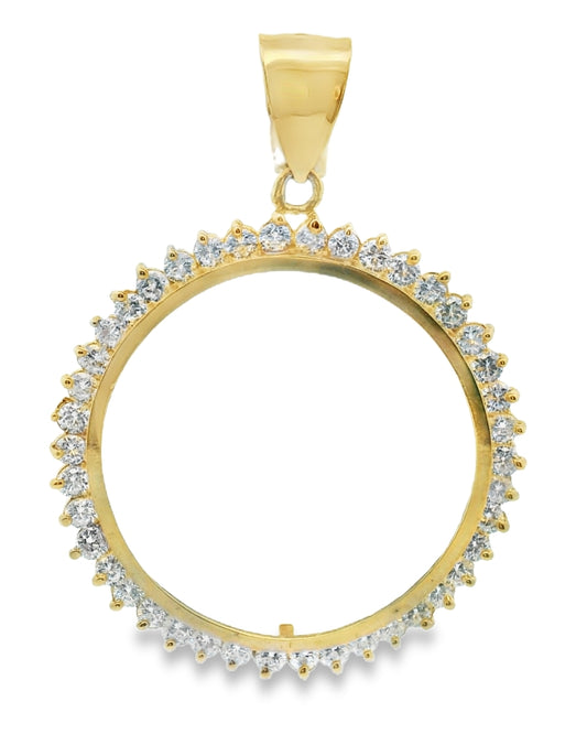 14K YELLOW GOLD ROUND CZ BEZEL FAMILY