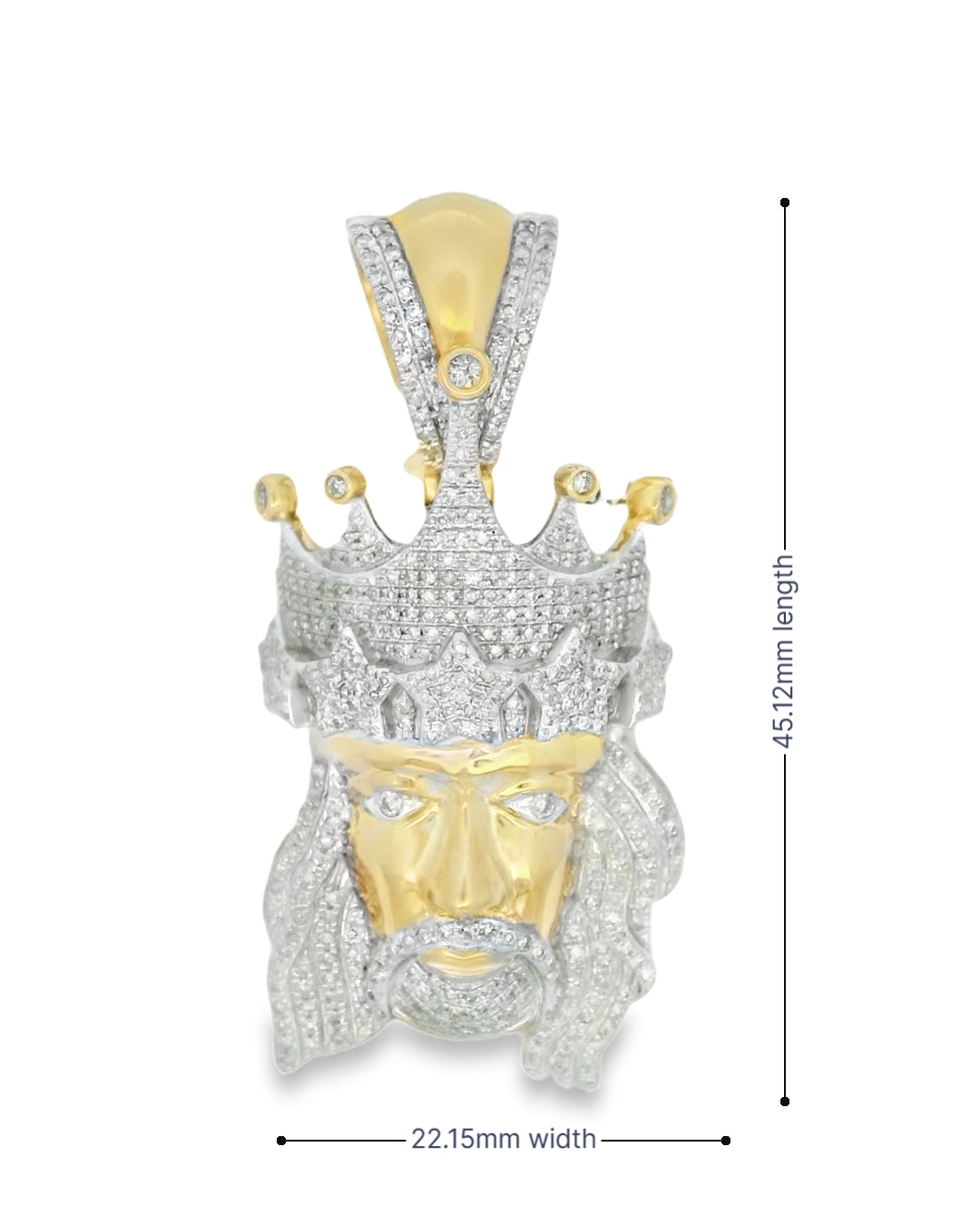 10K YELLOW GOLD DIAMOND 1.25CTW JESUS CROWN PENDANT FAMILY