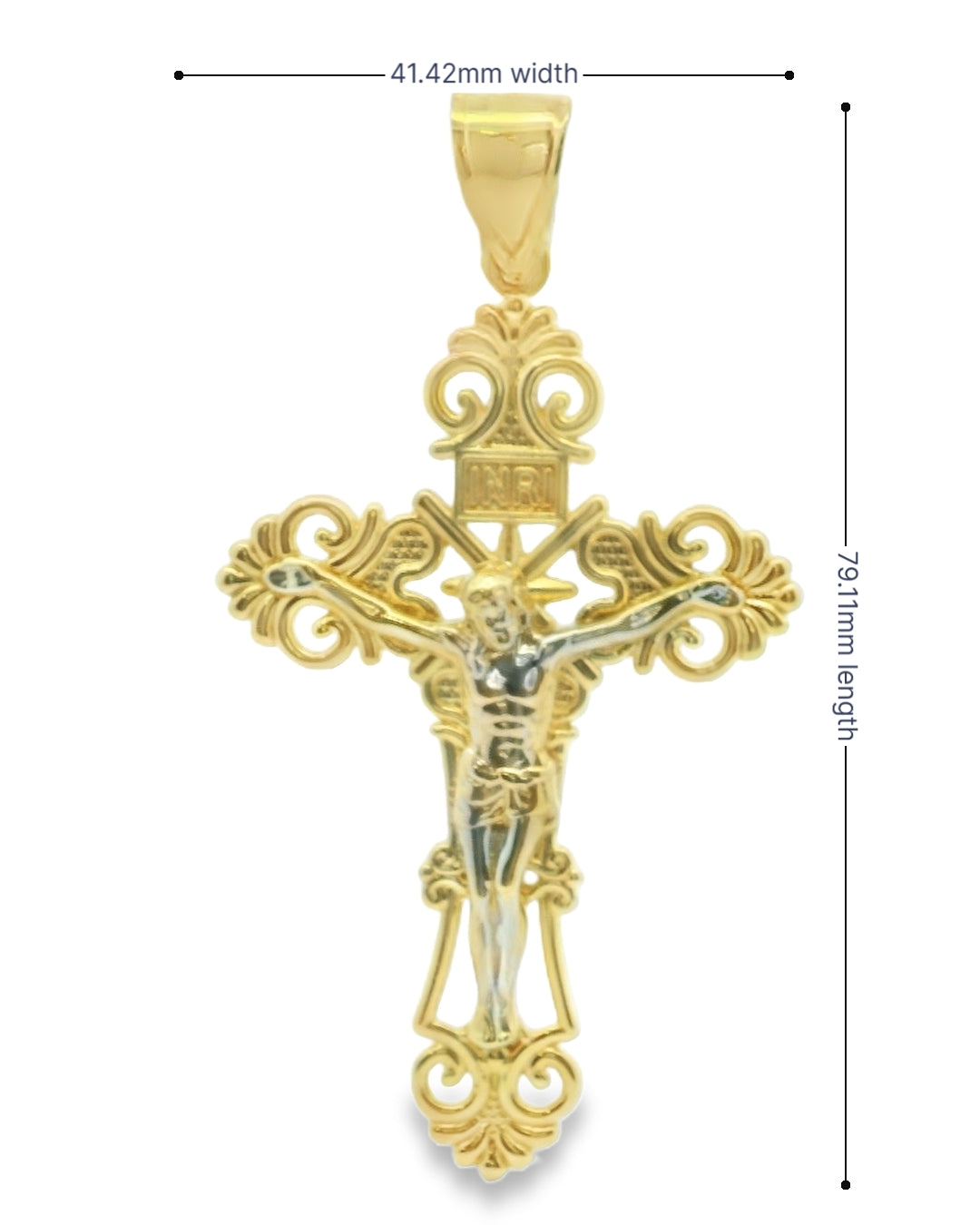 14K TWO TONE GOLD JESUS CHRIST CRUCIFIX FAMILY