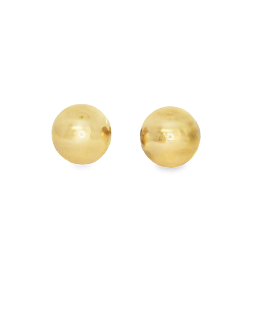 14K YELLOW GOLD ELEGANT STUD EARRINGS 9.96MM
